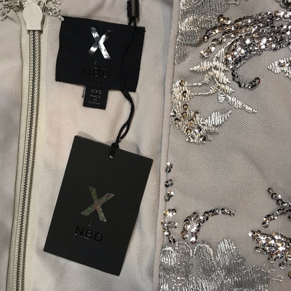 X by NBD Icy Melts Long Sleeve Gown in Silver XXS Revolve - Picture 2 of 7